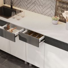 Кухонный гарнитур СОФИЯ 2.0м (Белый/Бланж/Графит/Антарес) | фото 9